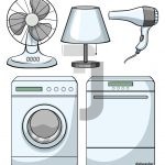 وکتور کارتونی مجموعه لوازم خانگی
