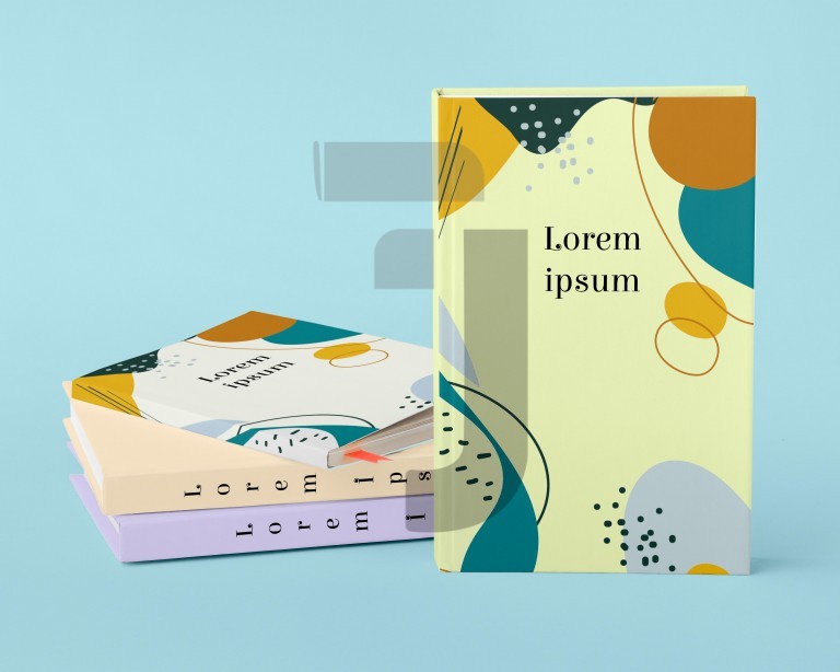 فایل لایه باز طراحی موکاپ جلد سخت کتاب با پس زمینه جذاب