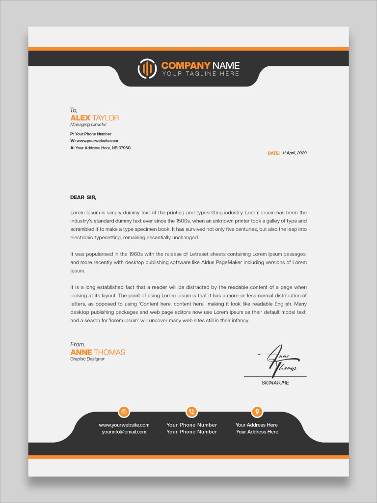 فایل لایه باز الگوی طراحی سربرگ حرفه ای مدرن