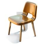 وکتور رندر صندلی رنگ طلایی