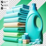 فایل لایه باز مایع لباسشویی با حوله های رنگی