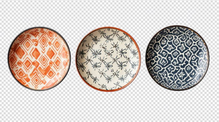 فایل لایه باز مجموعه بشقاب های سرامیکی طرح دار
