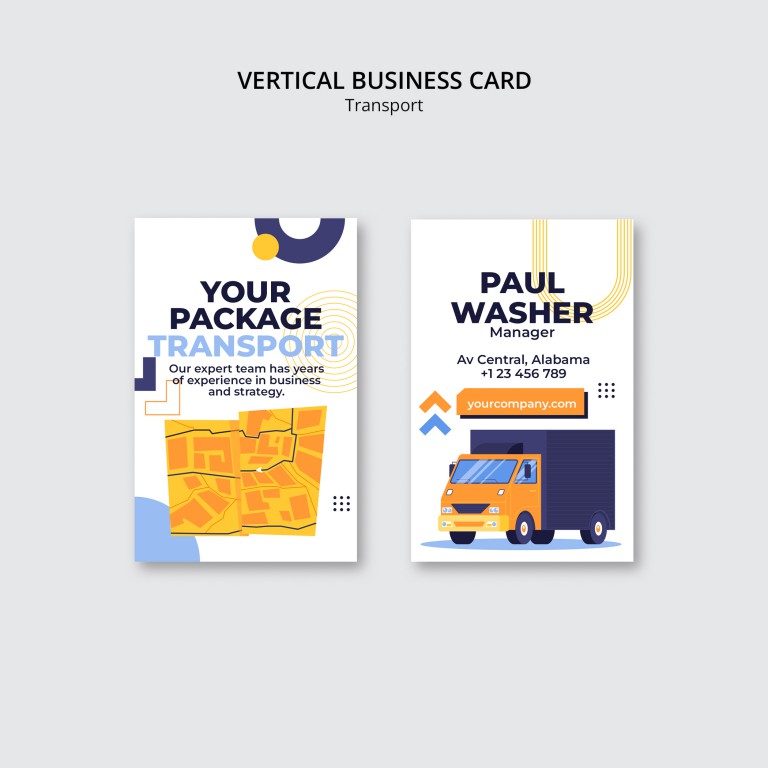 فایل لایه باز کارت ویزیت باربری و حمل بار