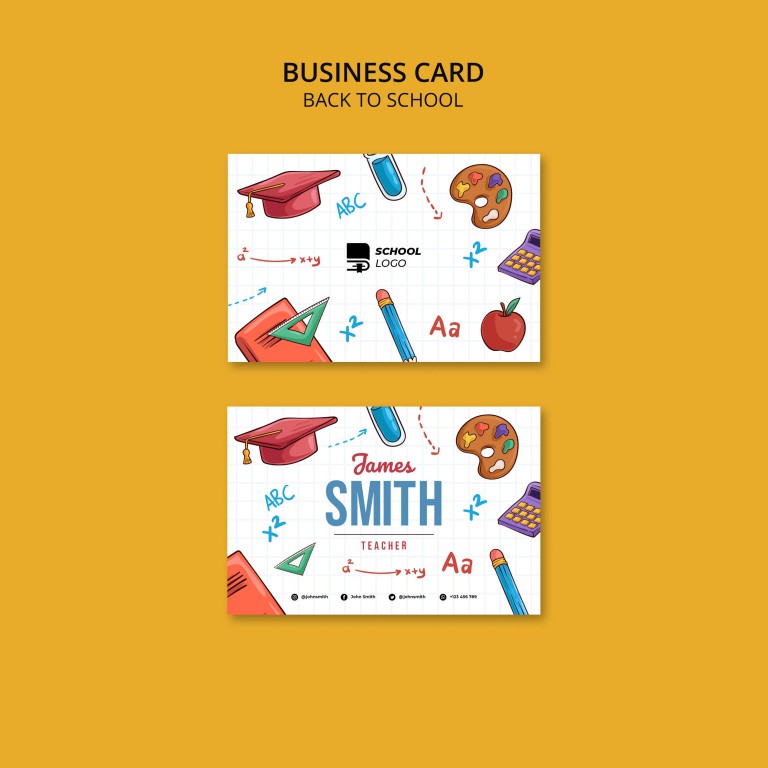 فایل لایه باز نمونه کارت ویزیت آموزشگاه