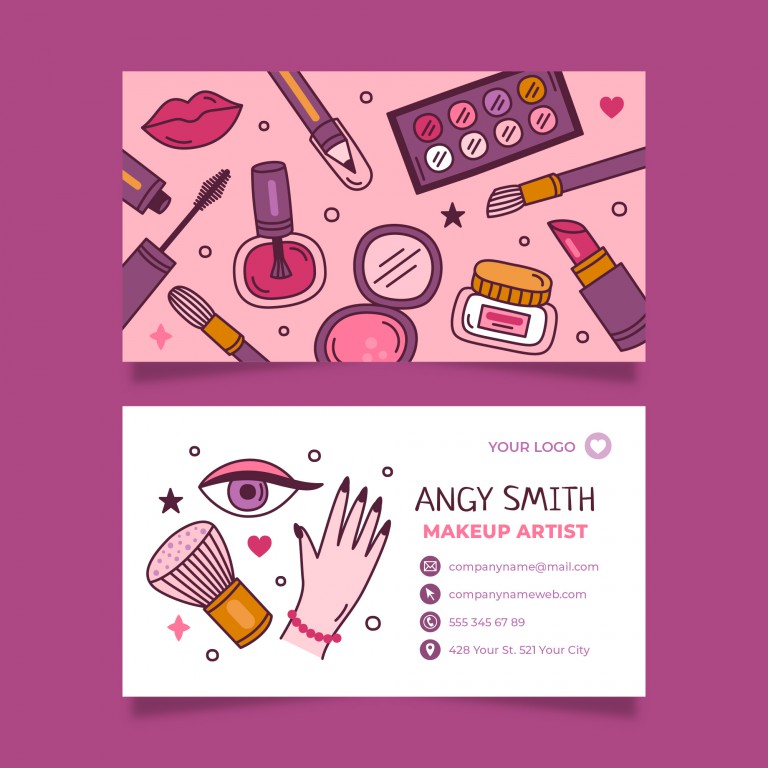 وکتور نمونه کارت ویزیت سالن آرایشی