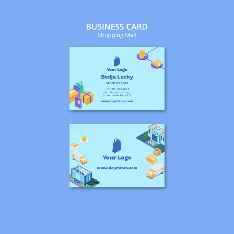 فایل لایه باز نمونه طراحی کارت ویزیت فروشگاه