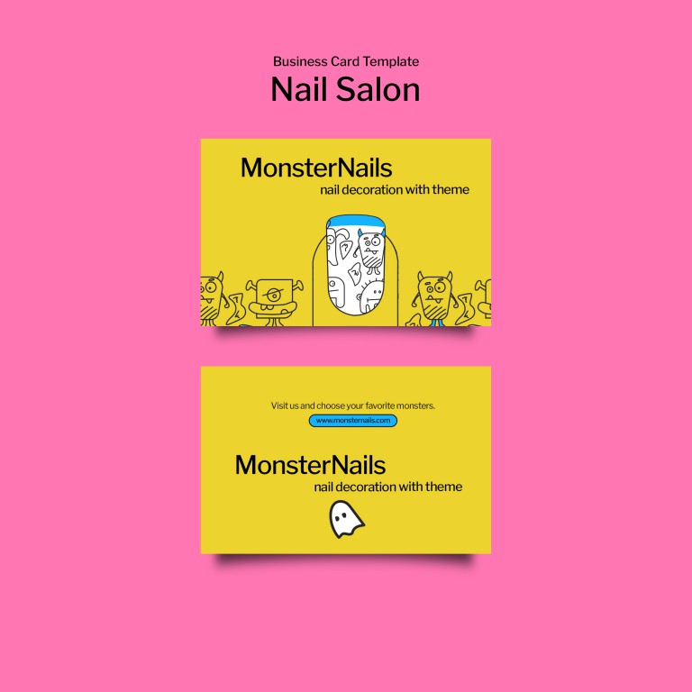 فایل لایه باز کارت ویزیت سالن کاشت ناخن