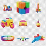 فایل لایه باز مجموعه اسباب بازی های رنگی