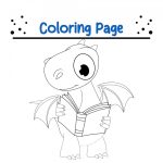 وکتور صفحه رنگ آمیزی دایناسور بال دار