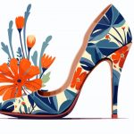وکتور کفش پاشنه بلند مجلسی با طرح گل