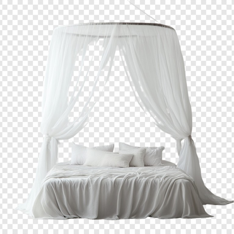 فایل لایه باز تخت خواب سایبان دار سفید