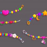 وکتور دستبند رنگ رنگی مهره ای