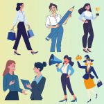 فایل لایه باز تصویر خانم ها با فعالیت های مختلف