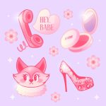 وکتور تصویر وسایل دخترانه صورتی