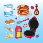وکتور کارتونی وسایل درست کردن پنکیک