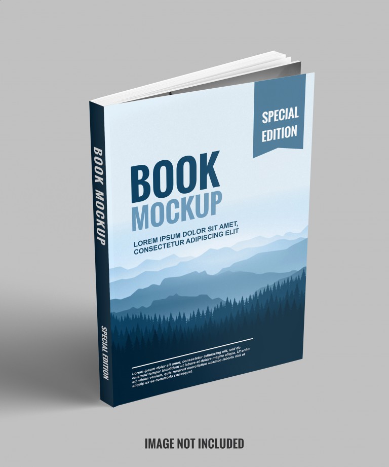 فایل لایه باز موکاپ کتاب با جلد مقوایی