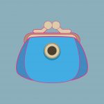 وکتور کیف پول مدل پیرزنی رنگ آبی