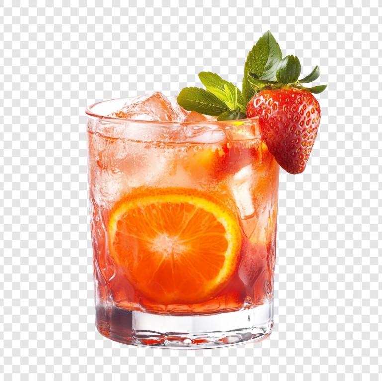 فایل لایه باز نوشیدنی کوکتل توت فرنگی و پرتقال