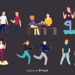 وکتور افراد در حال انجام فعالیت ها مختلف