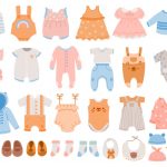 وکتور مجموعه لباس های بچگانه