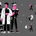 وکتور کاراکتر با شغل های مختلف