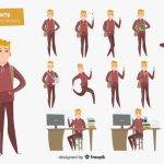 وکتور تصویر دانش آموز ورزشکار درحالت های مختلف بدنی