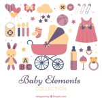 وکتور مجموعه لوازم سیسمونی نوزاد