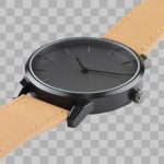 فایل لایه باز ساعت با بند چرم کرم