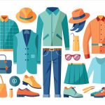 وکتور مجموعه لباس های خانم و آقا در رنگ های خاص و زیبا