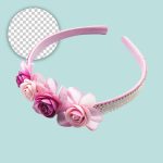 فایل لایه باز تل مو با گل های صورتی