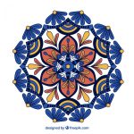 وکتور الگو با طرح گل رنگی