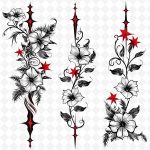 فایل لایه باز تصویر طراحی حاشیه گل نیلوفر