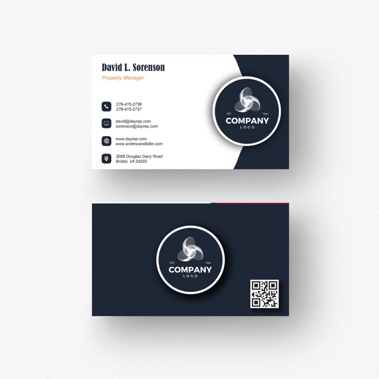 فایل لایه باز کارت ویزیت پشت و رو