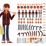 وکتور شخصیت دزد با حالت بدنی مختلف مناسب انیمیشن