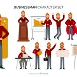 وکتور مجموعه کاراکتر مرد تاجر
