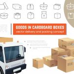 وکتور تصویر کارتن و ماشین باربری