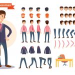 وکتور تصویر مرد با کت شلوار سرمه ای