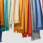 فایل لایه باز شال های رنگی آویز شده