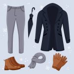 وکتور مجموعه لباس و ملزومات زمستانی