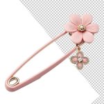 فایل لایه باز سنجاق قفلی با طرح گل