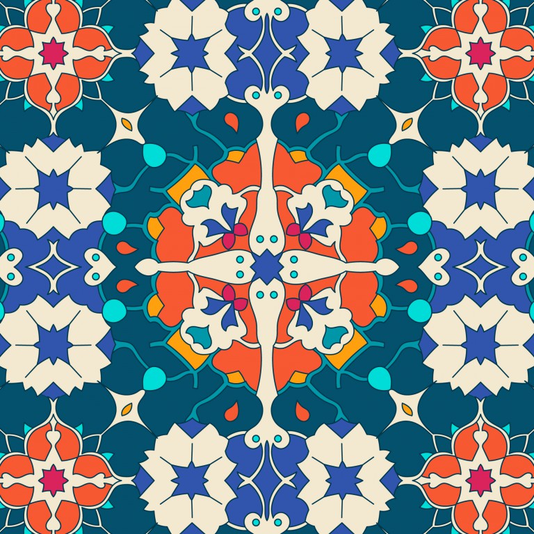 وکتور پترن قالی با طرح اشکال هندسی