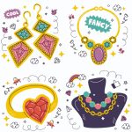 وکتور تصویر زیورآلات کارتونی