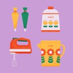 وکتور طراحی تخت لوازم آشپزخانه