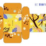 وکتور الگوی جعبه نارنجی با طرح پرنده