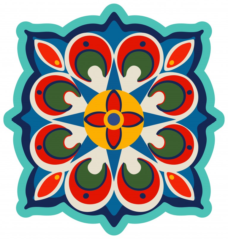 وکتور الگوی طرح کاشی رنگارنگ