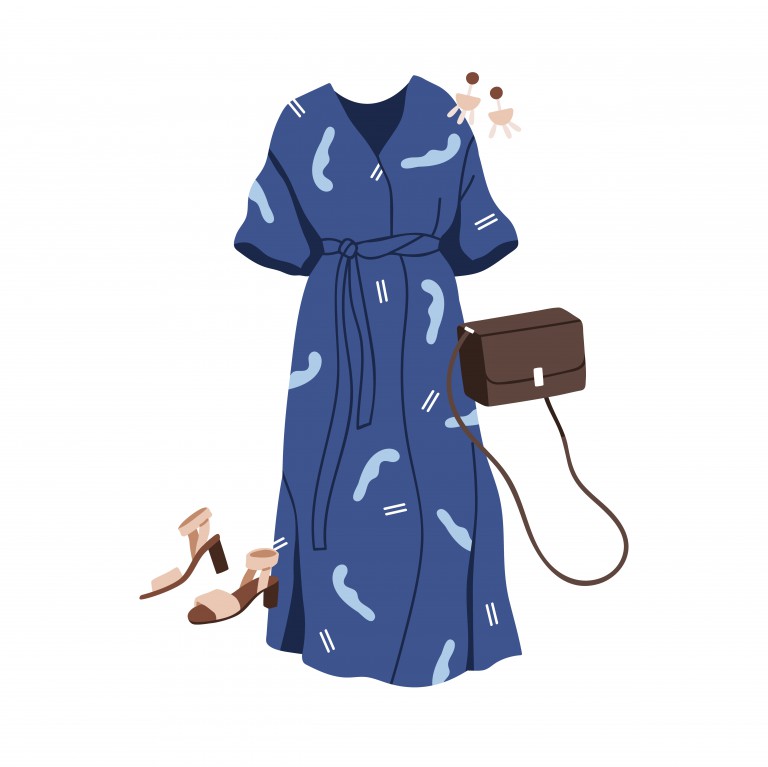 وکتور ست لباس و لوازم جانبی زنانه