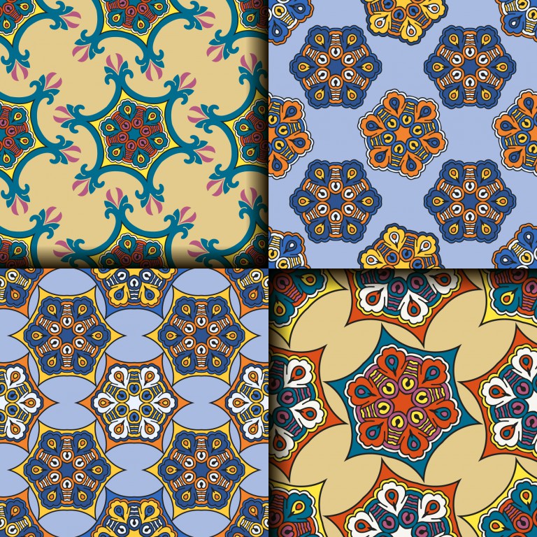 وکتور پترن با چهار طرح هندسی مختلف