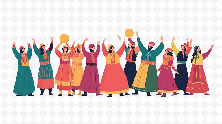 فایل لایه باز تصویر گروهی مردم در حال شادمانی جشن