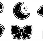 وکتور سیاه و سفید وسایل کودک