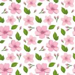 وکتور الگوی بدون درز گل های صورتی